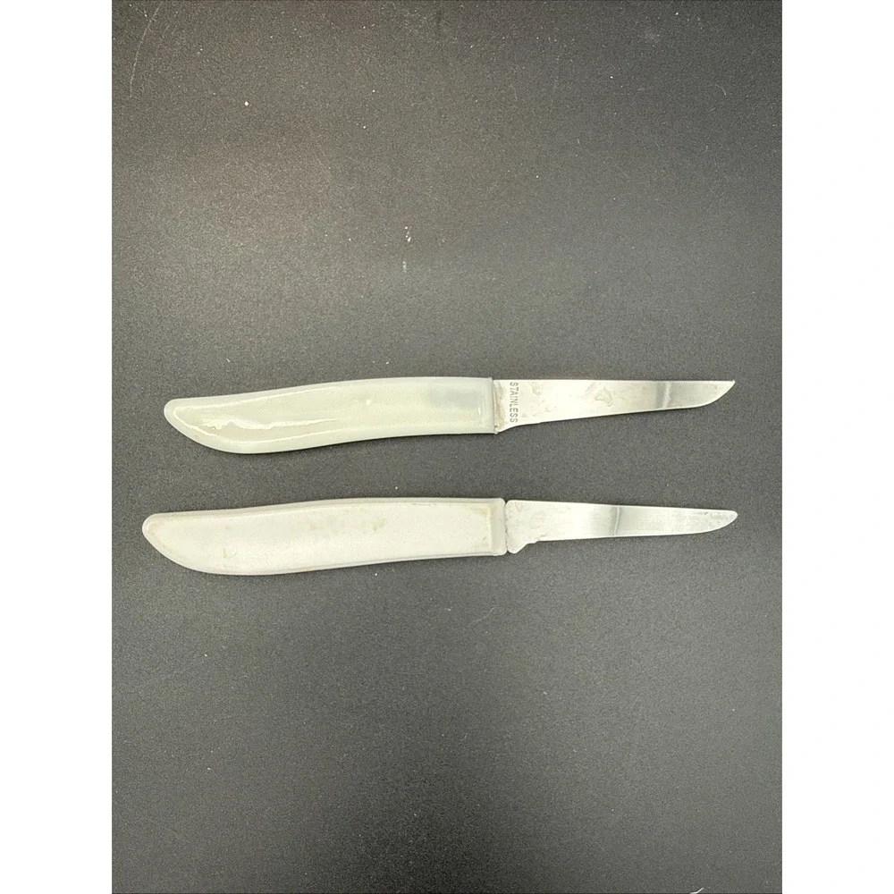 Lot Of 2 White Paring Knife, Pampered Chef Quikut And Good Cook